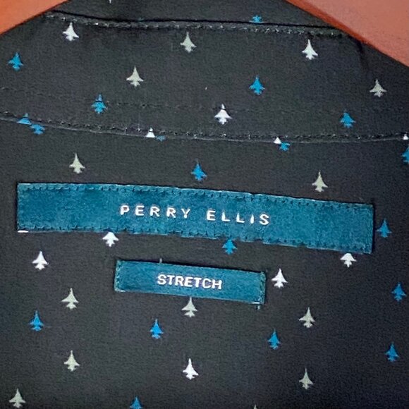 Perry Ellis Mens Button Down Shirt Mini Arrow Print Stretch Size XLT - Picture 3 of 6
